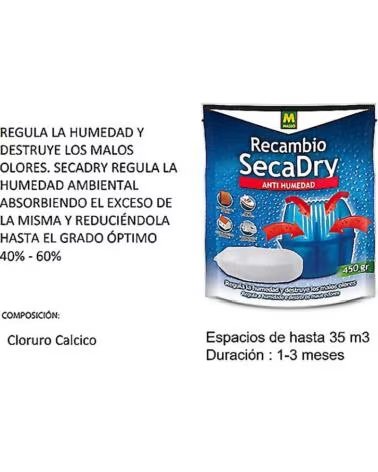 MASSO RECAMBIO SECADRY ANTIHUMEDAD 450G MULTICOLOR