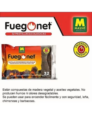 MASSÓ FUEGONET ACENDALHAS ECOLÓGICAS 32 PASTILHAS MULTICOLOR