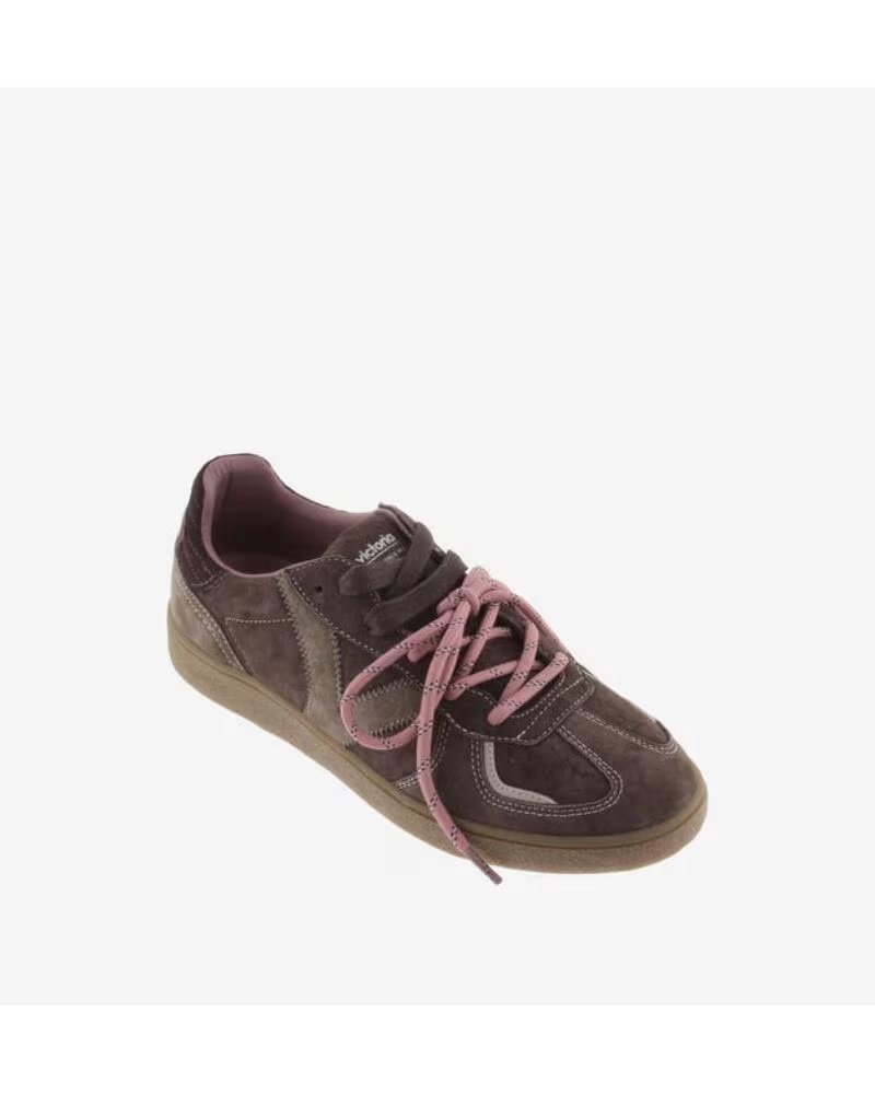 VICTORIA DAMEN SNEAKER AUS LEDER UND WILDLEDER MIT SCHNÜRUNG MARRóN