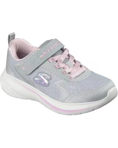 SKECHERS Zapatillas De Running 303557L-Ltgy en gris para ninos unisex LIGHT GRAY SPARKLE MESH-TRIM