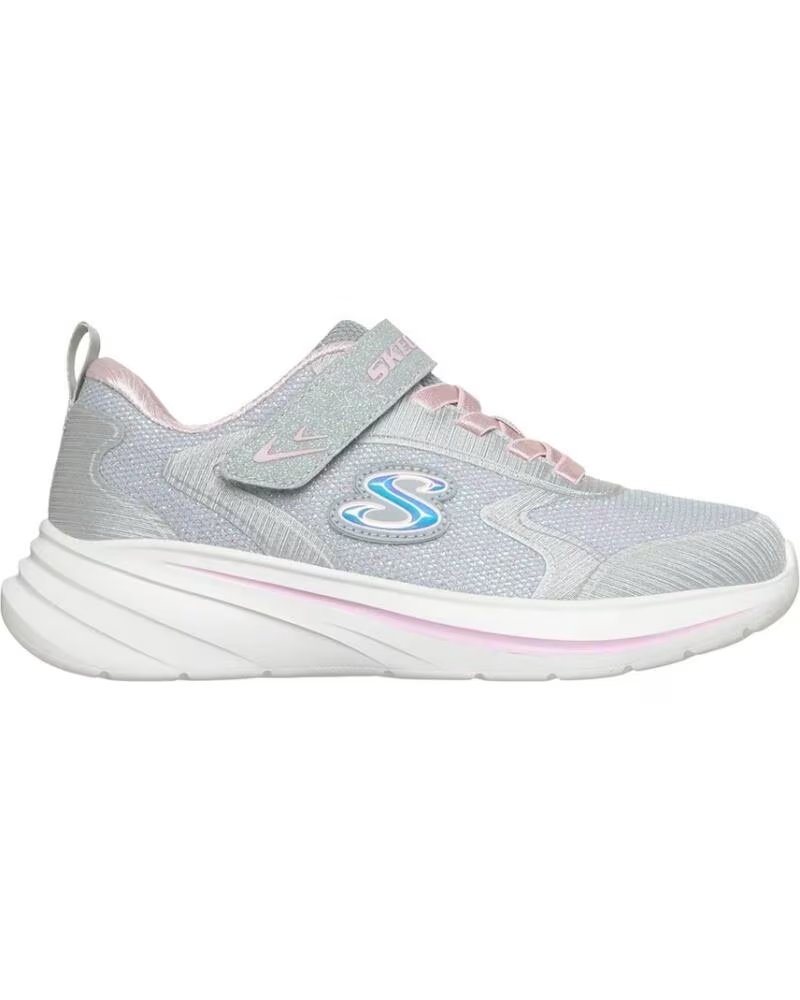 SKECHERS Zapatillas De Running 303557L-Ltgy en gris para ninos unisex LIGHT GRAY SPARKLE MESH-TRIM