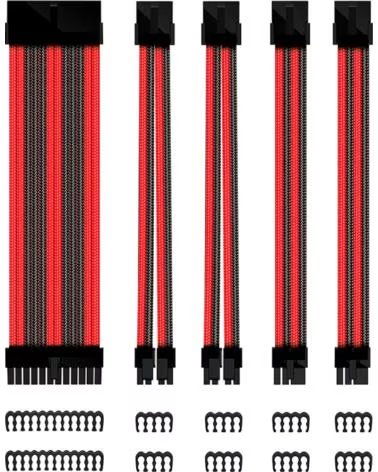 PHOENIX TECHNOLOGIES Kit de extension phoenix cables fuente de alimentacion 30cm 24 pines - 4 4 pines - 6 2 pines negro y rojo