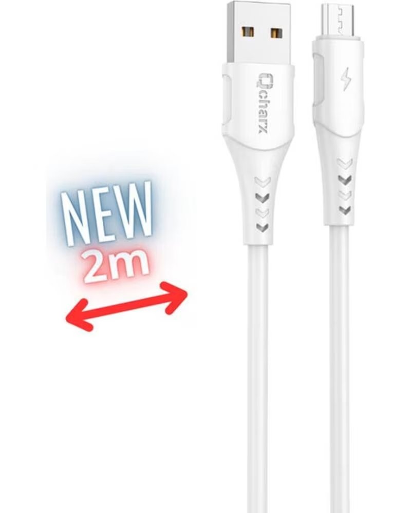 QCHARX INTERNATIONAL Cable qcharx athens micro usb a usb tipo a - 2m - pvc blanco