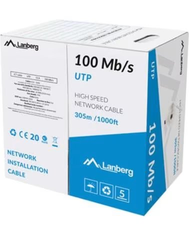LANBERG Bobina 100mb - s utp rj45 solido cca awg24 305m gris