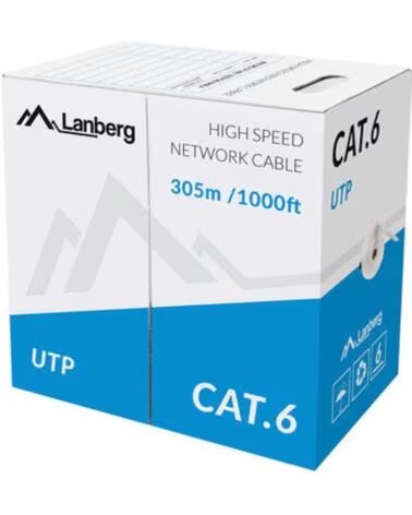 LANBERG Bobina cat 6 utp 305m solid cu cpr fluke passed gris