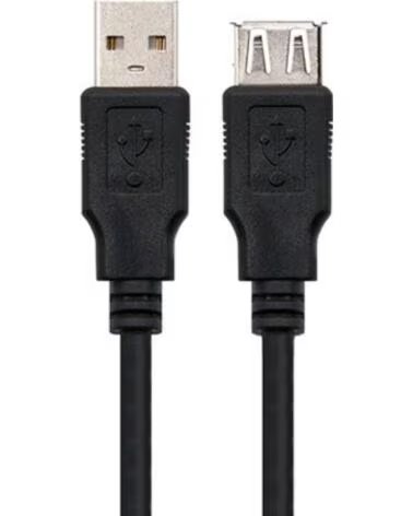 NANO CABLE Cable Alargador USB Nanocable 10 01 0204-BK- USB Macho - USB Hembra- 3m- Negro