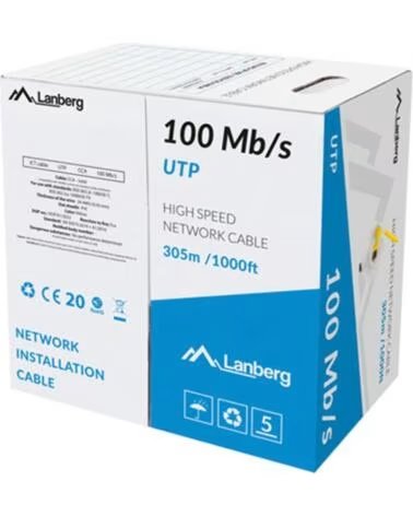 LANBERG Bobina 100mb - s utp 305m rj45 solid cca awg24 amarillo