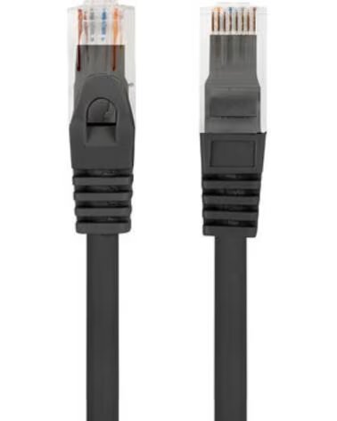 LANBERG Cable red latiguillo cat 6 utp lszh cu 1m negro fluke passed