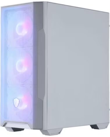 MSI Caja ordenador gaming mag forge m100r m - atx argb cristal templado blanco