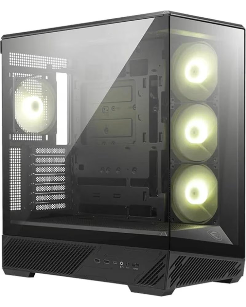 MSI Caja ordenador gaming mag pano 130r pz atx argb cristal templado negra
