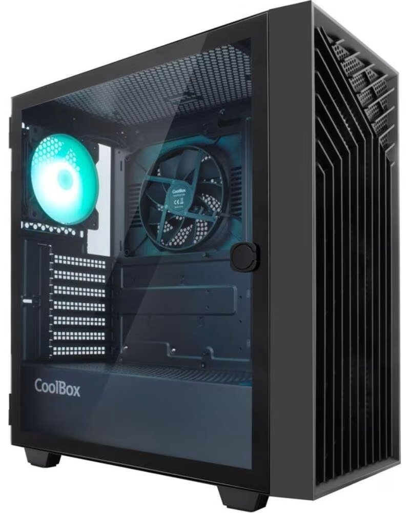 COOLBOX Caja ordenador gaming ga300 grid line atx argb cristal templado negro