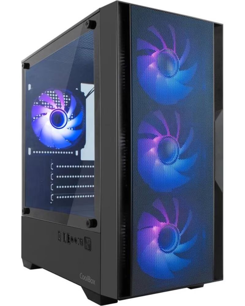 COOLBOX Caja ordenador gaming gm220 mpfusion matx arg cristal templado negra