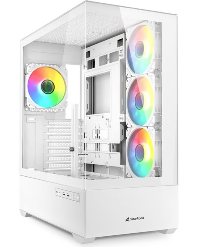 SHARKOON Caja gaming ak6 tgv atx blanco 4xvent 120mm 2xusb sn fuente
