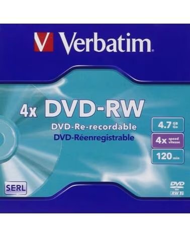 VERBATIM dvd - rw 4 7gb 4x tarrina 5 unidades advanced serl