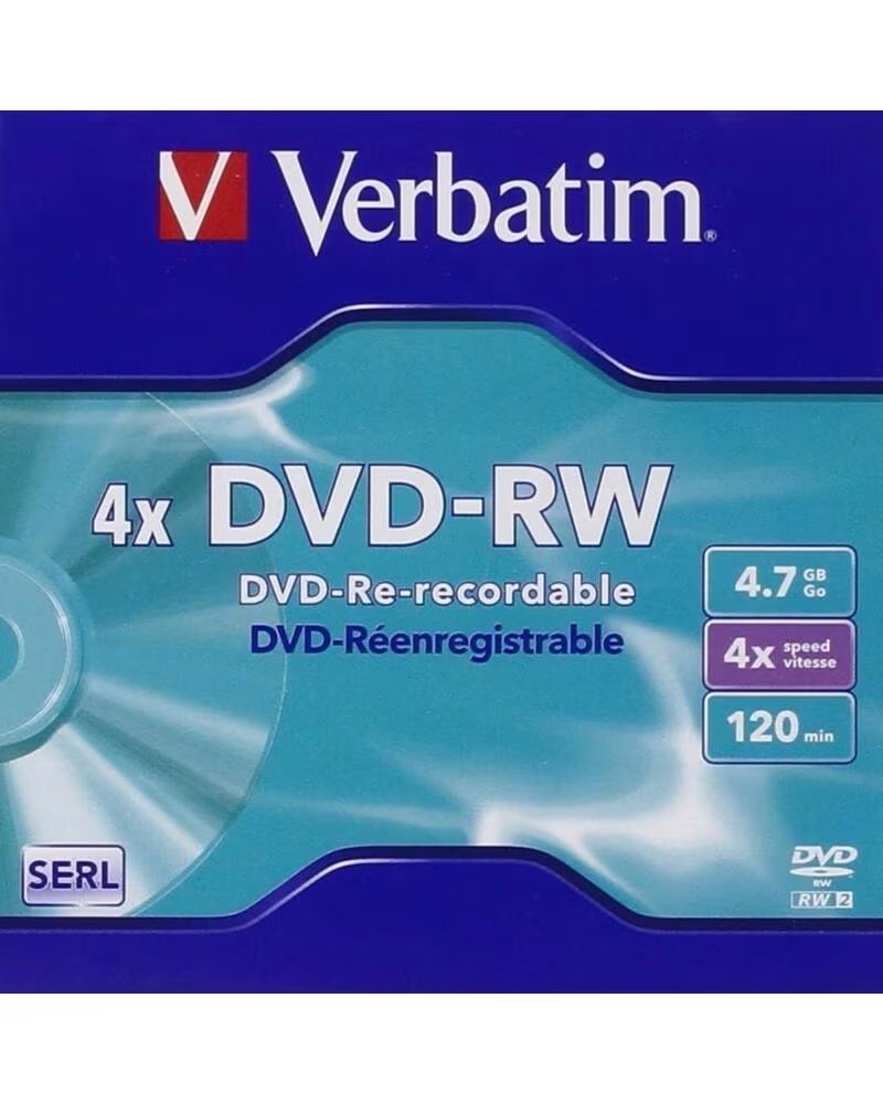 VERBATIM dvd - rw 4 7gb 4x tarrina 5 unidades advanced serl