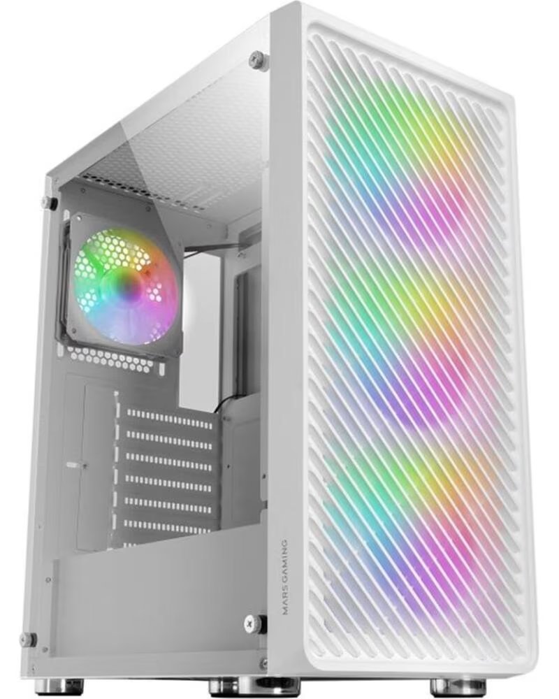 MARS GAMING Caja ordenador mc - f atx argb cristal templado blanco