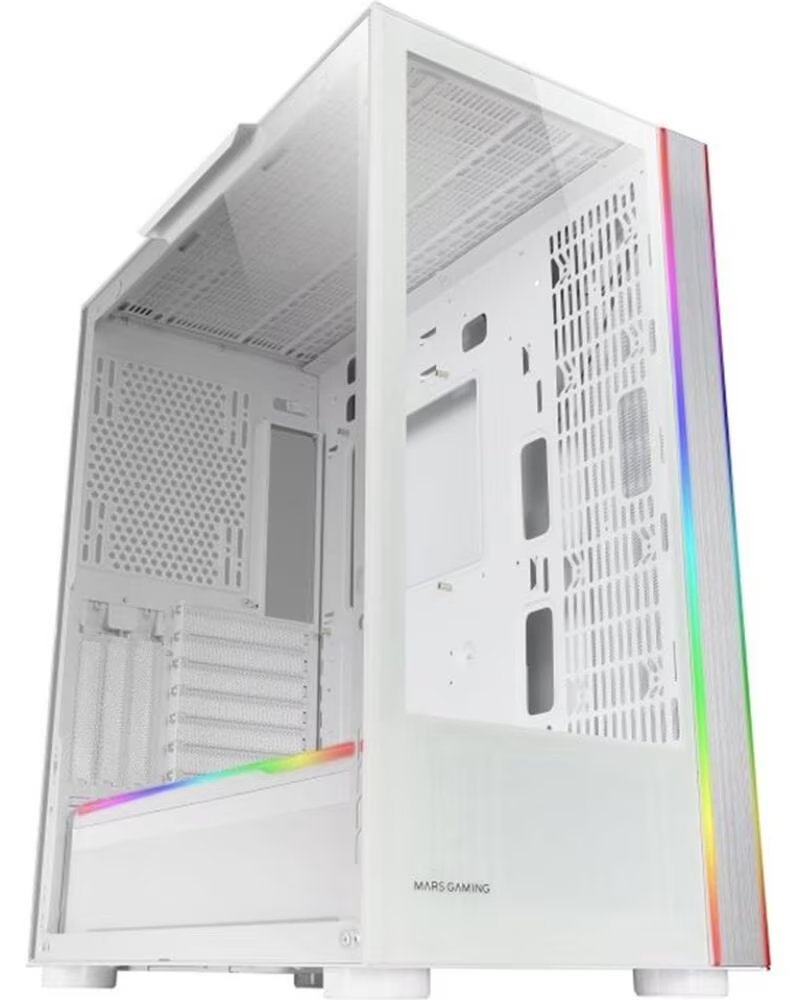 MARS GAMING Caja ordenador mcult e - atx cristal templado blanco