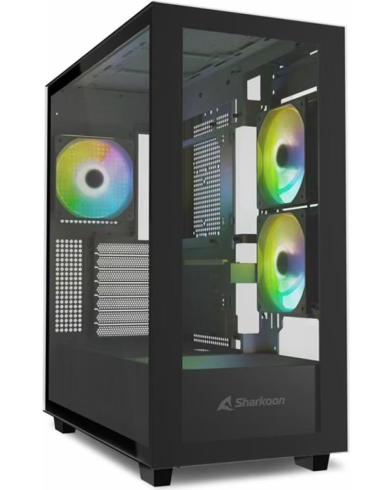 SHARKOON Caja ordenador gaming rebel c60 atx cristal templado negro