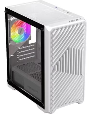 KEEP OUT Caja ordenador gaming xc - 220w glass matx argb cristal templado blanco