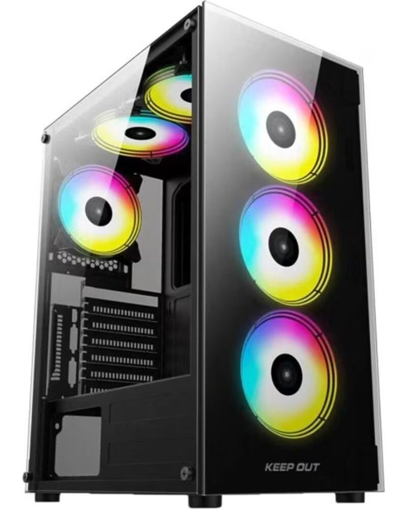 KEEP OUT Caja ordenador gaming xc - 210 glass atx argb cristal templado negro
