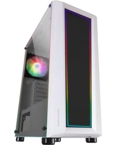 MARS GAMING Caja ordenador mc - art atx argb cristal templado blanco