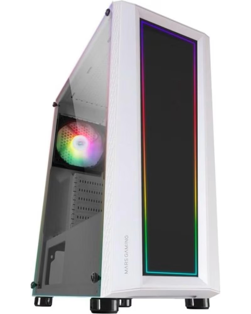 MARS GAMING Caja ordenador mc - art atx argb cristal templado blanco