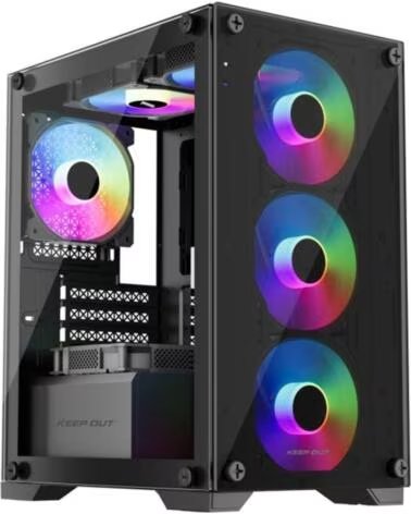 KEEP OUT Caja ordenador gaming xc - 201 glass matx argb cristal templado negro