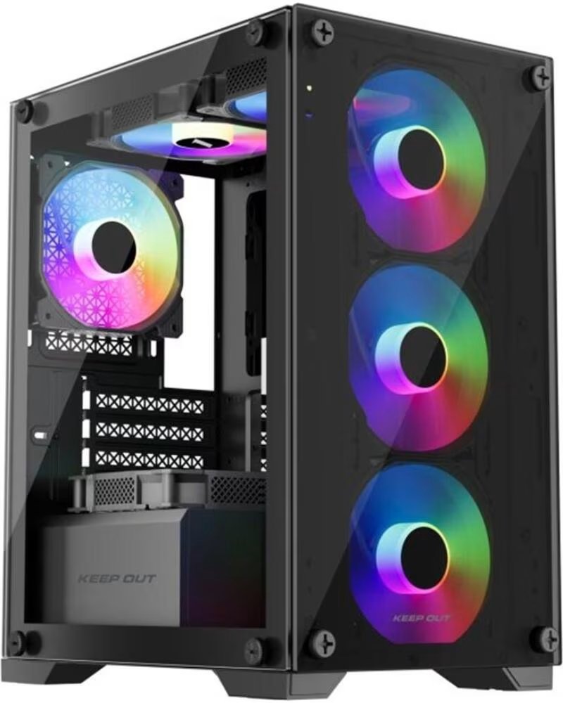 KEEP OUT Caja ordenador gaming xc - 201 glass matx argb cristal templado negro