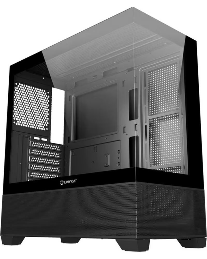 UNYKACH Caja ordenador gaming revelat uk121801 atx cristal templado negra