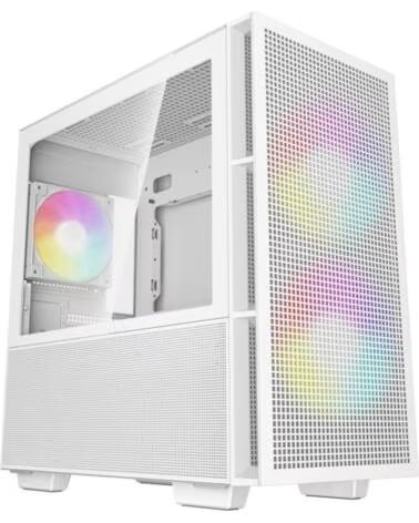 DEEPCOOL Caja ordenador gaming matx ch360 argb cristal templado blanca