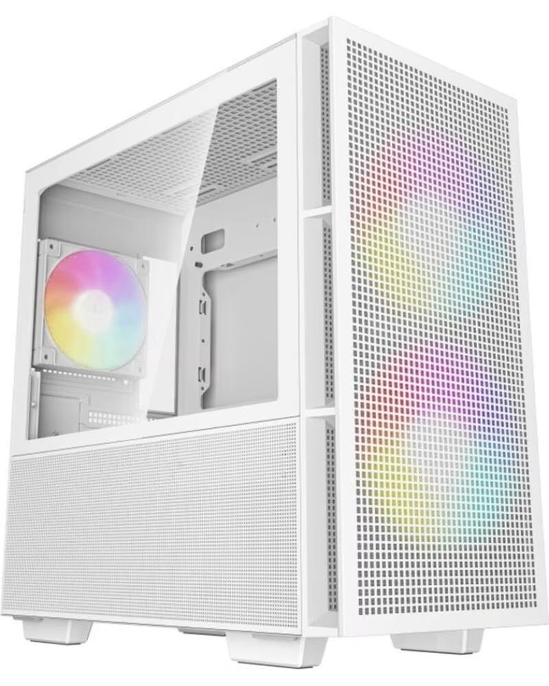 DEEPCOOL Caja ordenador gaming matx ch360 argb cristal templado blanca