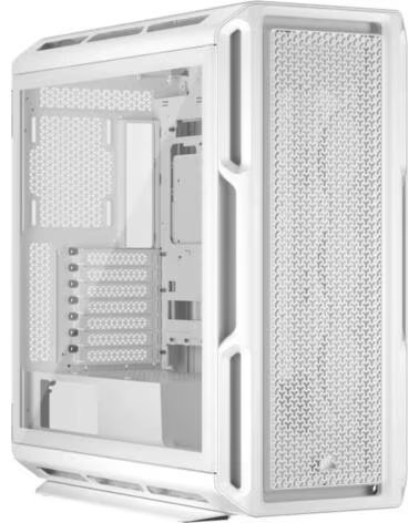 CORSAIR Caja ordenador gaming 5000t atx cristal templado blanca