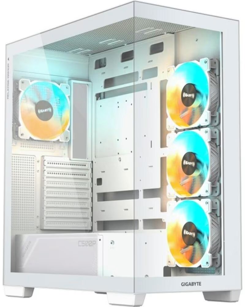 GIGABYTE Caja ordenador gaming c500 atx cristal templado blanca