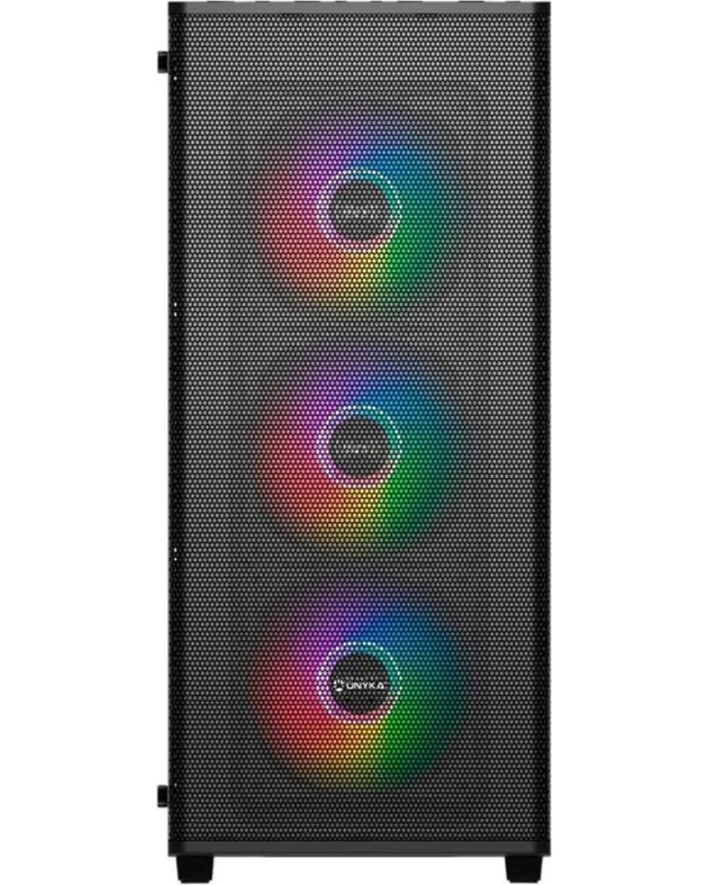 UNYKACH Caja ordenador gaming mir 100 atx argb cristal templado negro