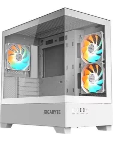 GIGABYTE Caja ordenador gaming c201 matx vidrio usb 3 2 blanca