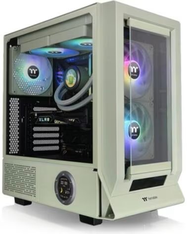 THERMALTAKE Caja ordenador gaming ceres 350 mx atx argb cristal templado verde