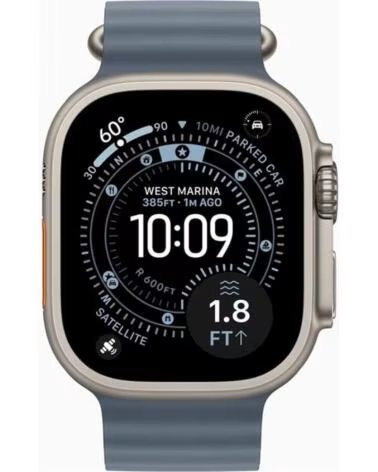 APPLE Smartwatch watch ultra 3 gps cellular 49mm natural titanium case anchor blue ocean band