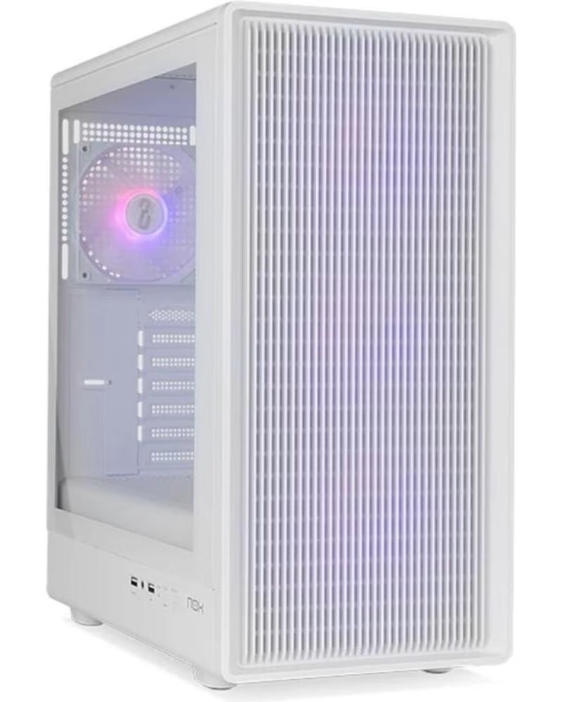 NOX Caja ordenador gaming infinity iota atx argb cristal templado blanca