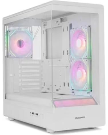NOX Caja ordenador gaming hummer signal atx argb cristal templado blanco
