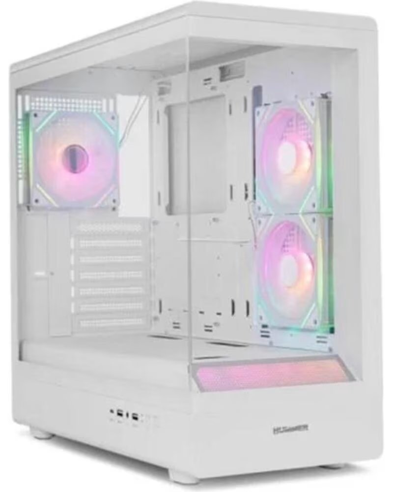 NOX Caja ordenador gaming hummer signal atx argb cristal templado blanco