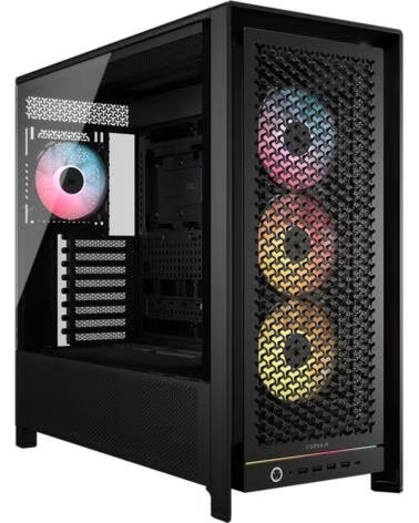 CORSAIR Caja ordenador gaming frame 5000d rs atx argb cristal templado negra