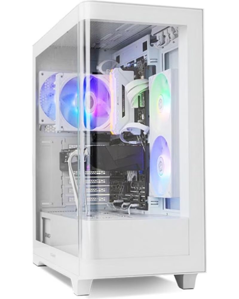 NOX Caja ordenador gaming hummer ether atx argb cristal templado blanca