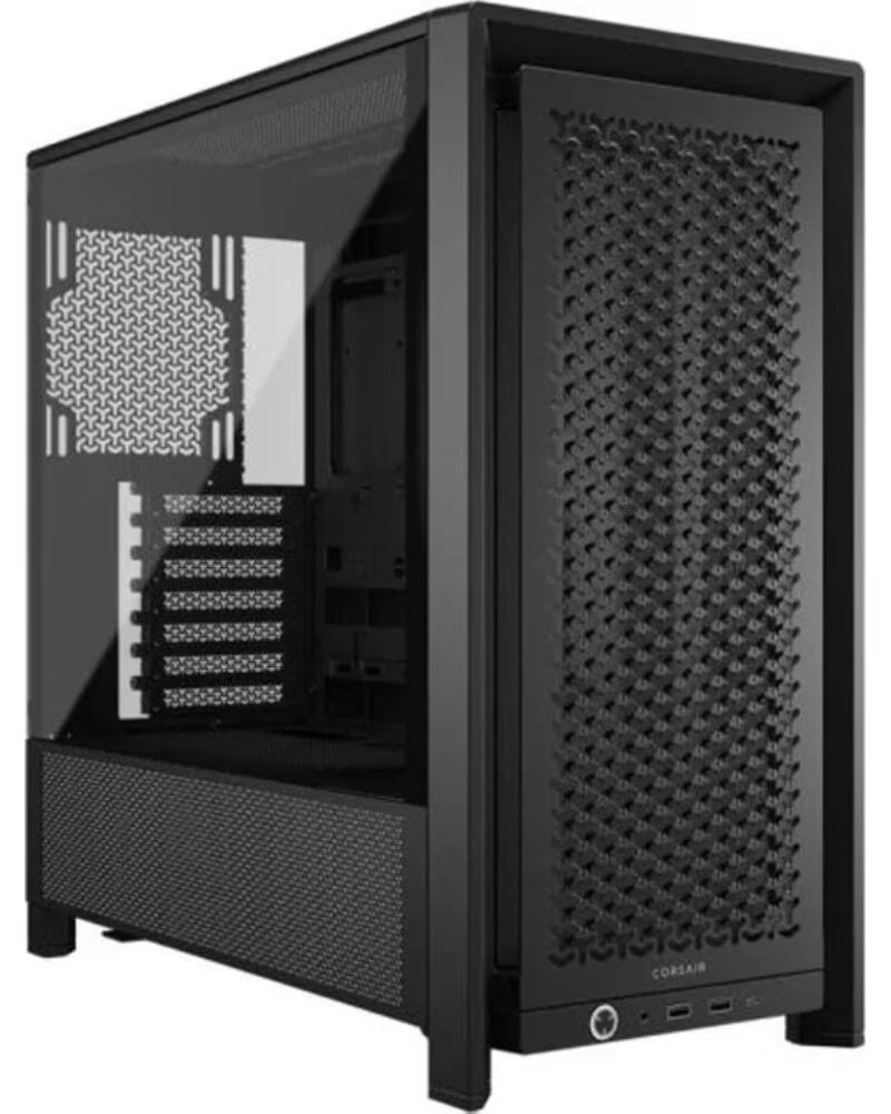 CORSAIR Caja ordenador gaming frame 4000d rs atx argb cristal templado negra