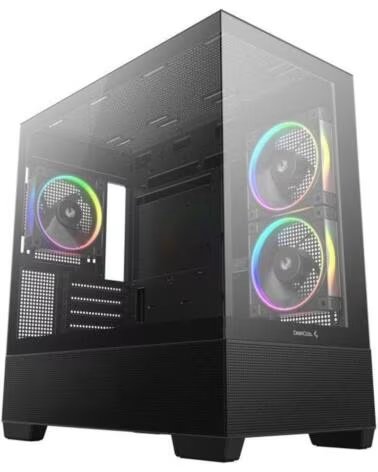 DEEPCOOL Caja ordenador gaming cg380 3f matx argb cristal templado negro
