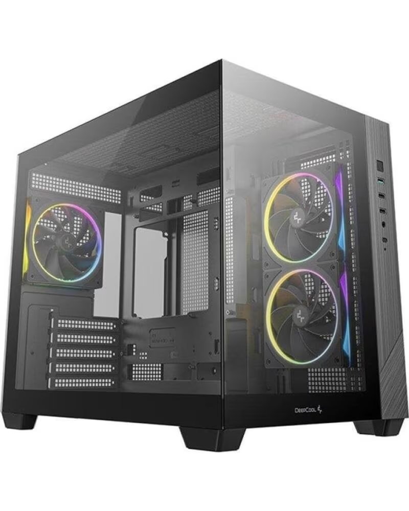 DEEPCOOL Caja ordenador gaming cg330 3f matx argb cristal templado negra