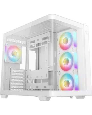 DEEPCOOL Caja ordenador gaming cg530u 4f atx argb cristal templado blanca