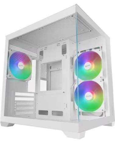 MARS GAMING Caja ordenador mc - view3w matx argb cristal templado blanca