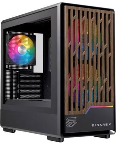 EINAREX Caja ordenador gaming pm400 matx rgb cristal templado negra