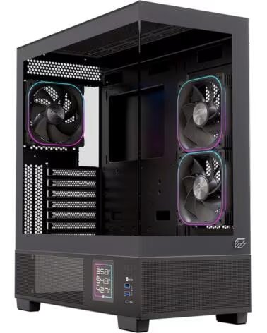 EINAREX Caja ordenador gaming s501d atx rgb cristal templado negra