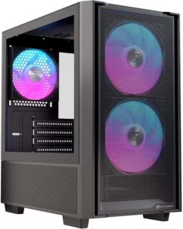 EINAREX Caja ordenador gaming pm150 matx rgb cristal templado negro